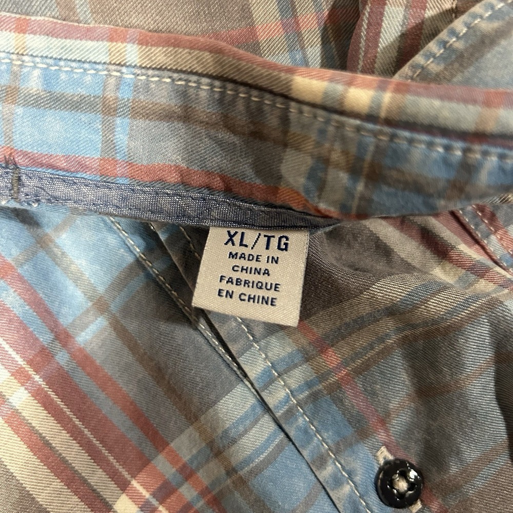 Tommy Bahama Shirt Mens XL Blue Gray Red Plaid Long Sleeve Button Up Casual Work - Picture 7 of 8